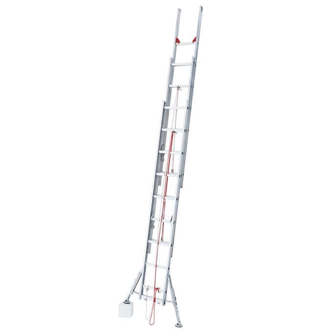 【直送品】 長谷川工業 ハセガワ 3連はしご　ラクノリ (脚部伸縮スタビライザー付き) LH3-90 (10422) ハチ型 【大型】