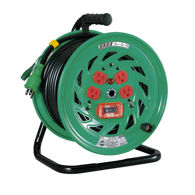 日動工業 電工ドラム NFH-EK34 100V 超高感度(6mA)ブレーカ付 日動工業 電工ドラム NFH-EK34 100V 超高感度(6mA)ブレーカ付