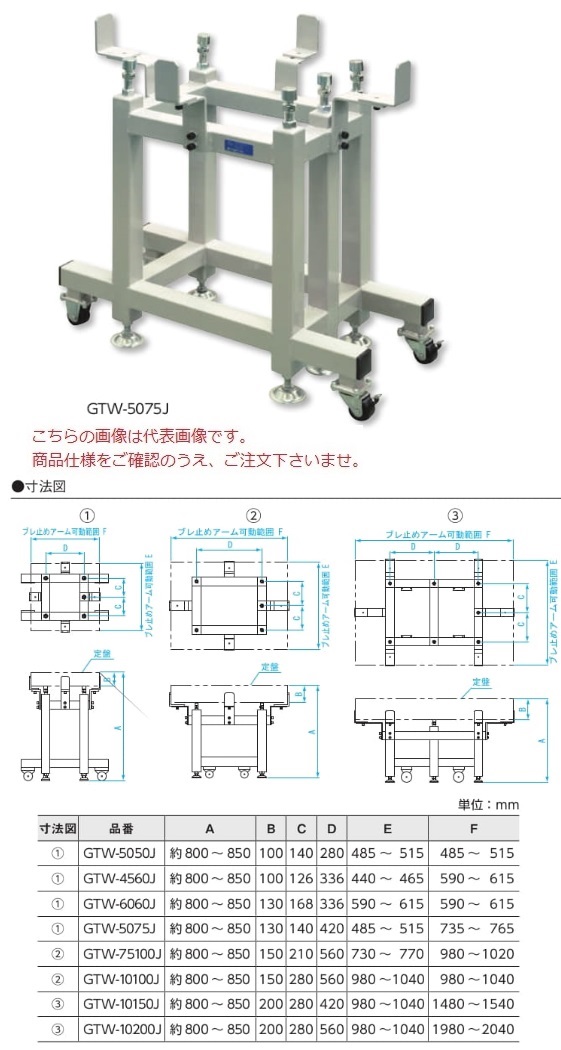 【直送品】 新潟精機 石定盤架台 GTW 75100J (151257) (キャスター付タイプ) 【大型】 :niig 151257:部品屋さん