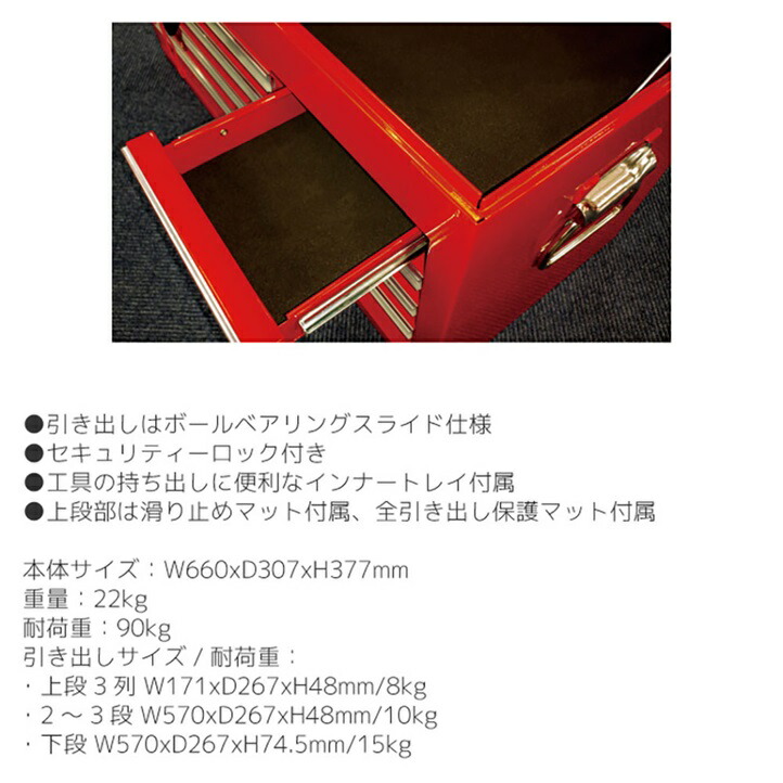 【直送品】 BIG RED ビッグレッド チェスト&ローラーキャビネット NTBT4006-NTBR4005 【沖縄・離島配送不可】 【大型】