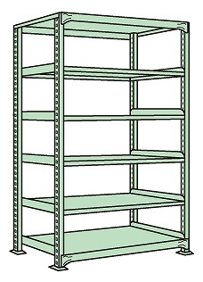 【直送品】 サカエ 中量棚Ｂ型（５００ｋｇ／段・単体・Ｈ２４００ｍｍ・６段仕様） B 3356 (184493) 【特大・送料別】 :saka b 3356:部品屋さん