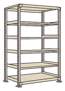 直送品】 サカエ 中量棚ＢＷ型（５００ｋｇ／段・単体・高さ