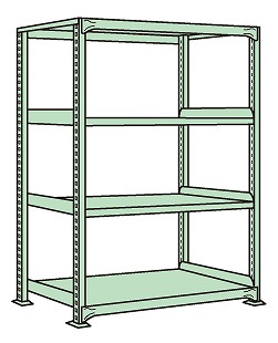 【直送品】 サカエ 中軽量棚ＭＬ型（２５０ｋｇ／段・単体・Ｈ１８００ｍｍ・４段） ML 1754 (185686) 【特大・送料別】 :saka ml 1754:部品屋さん