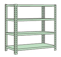 【直送品】 サカエ ボルトレスラック中軽さ型(150KG/段・4段印字機) NB-6614W (180018) 【特大・貨物輸送別】