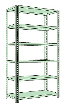 【直送品】 サカエ ボルトレスラック中軽量型(150KG/段・6段タイプ) NB-7436 (180332) 【特大・送料別】