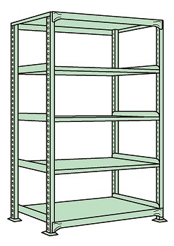 【直送品】 サカエ 中量棚ＮＬ型（３００ｋｇ／段・単体・高さ１８００ｍｍ・５段） NL 1725 (185899) 【特大・送料別】 :saka nl 1725:部品屋さん