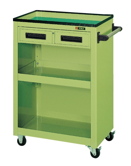 【直送品】 サカエ パネルワゴン(天板皿型・引出し・背パネル付) PMW-5C (020722) 【大型】