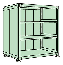 【直送品】 サカエ ラークラックパネル付(150KG/段・単体・4段タイプ) PRLG-1124 (183270) 【特大・送料別】