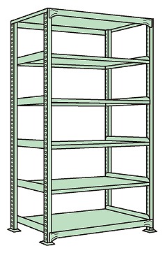 【直送品】 サカエ ラークラック（１５０ｋｇ／段・単体・高さ２１００ｍｍ・６段） RL-2546 (186744) 【特大・送料別】