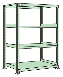 【直送品】 サカエ ラークラック(150KG/段・単体・高さ1200MM・4段) RL-8114 (186853) 【特大・送料別】