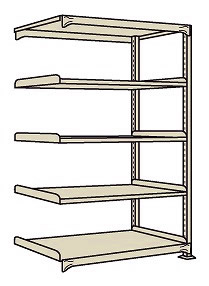 【直送品】 サカエ ラークラック（１５０ｋｇ／段・連結・高さ１８００ｍｍ・５段） RLW-1745R (183055) 【特大・送料別】