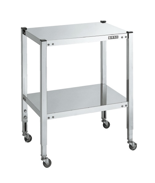 【直送品】 サカエ ステンレスフリーワゴン(高さ自然調整手あい・SUS430) STFW4-10A (084101) 【大型】 ラック、シェルフ、本棚-スチールラック-家具、インテリア