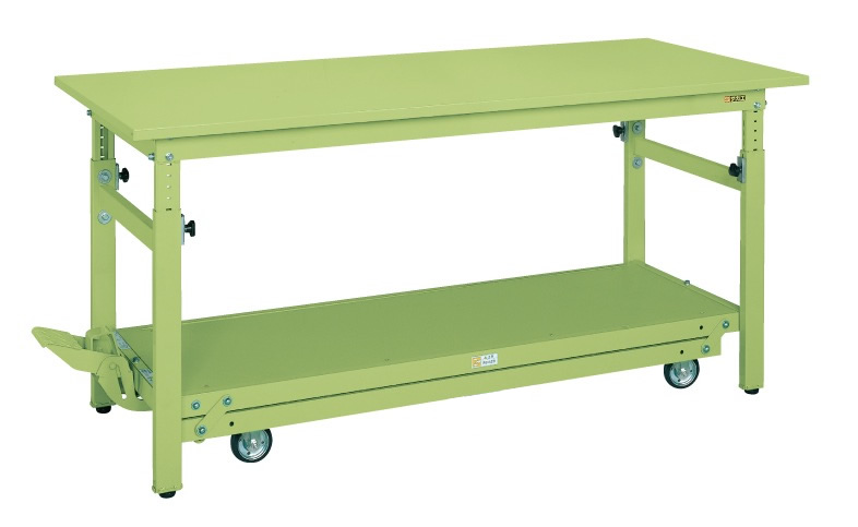 【直送品】 サカエ 軽量作業台TKKタイプ(ペダル昇降移動式) TKK-127SPD (035621) 【大型】