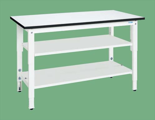 【直送品】 サカエ 軽量高さ調整作業台TKK8タイプ(中板・中棚付) TKK8-157T2LW (047091) 【大型】