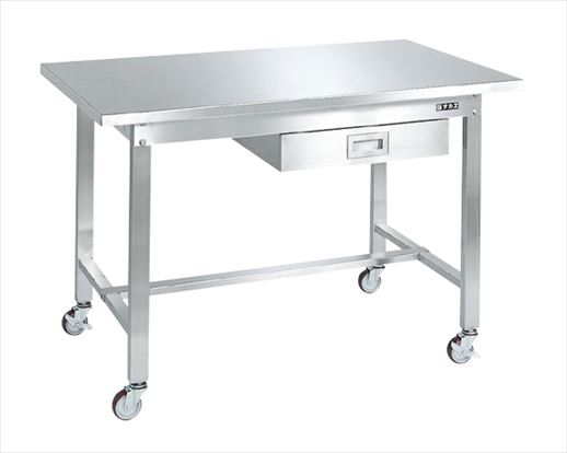 【直送品】 サカエ ステンレス作業台(移動式・SUS430) SUS4A-127BN (081226) 【大型】