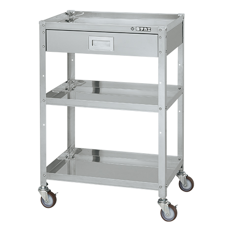 【直送品】 サカエ ステンレススペシャルワゴン(移し替える式)SUS304 SR3-6083ANU (084391) 【大型】 ラック、シェルフ、本棚-スチールラック-スチールラック本体