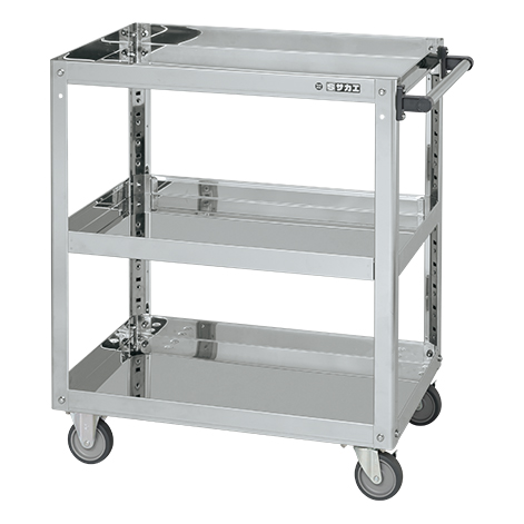 【直送品】 サカエ ステンレススーパーワゴン(プレート式)SUS430 SAP4-7583E (084756) 【大型】