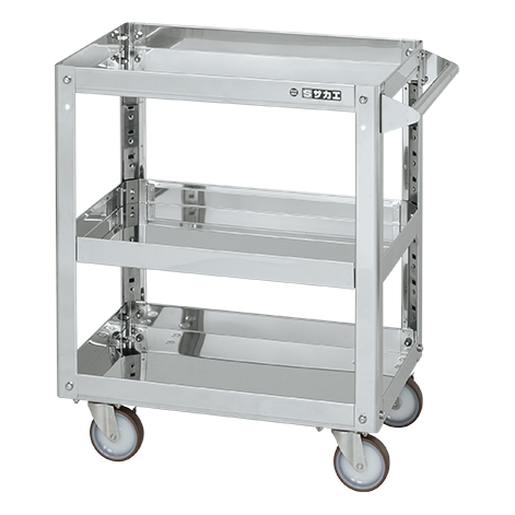 【直送品】 サカエ ステンレススーパーワゴン(本塁式)SUS304 SAP3-9083SNU (084891) 【大型】 スチールラック本体-家具、インテリア-ラック、シェルフ、本棚