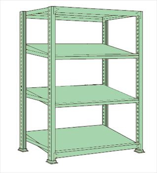 【直送品】 サカエ 傾斜棚（１５０ｋｇ／段・単体・Ｈ１８００ｍｍ・４段タイプ） MSKT1812L04T (187213) 【特大・送料別】