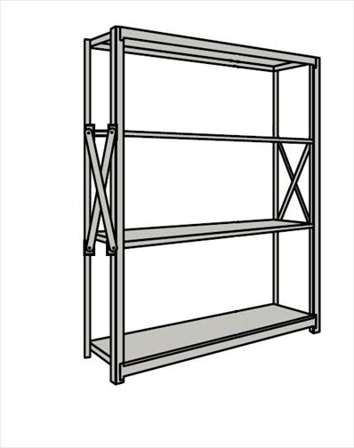 【直送品】 サカエ 重量棚ＮＲ型（１０００ｋｇ／段・単体・Ｈ１５１０ｍｍ・４段） NR 9344 (189123) 【特大・送料別】 :sakae 189123:部品屋さん