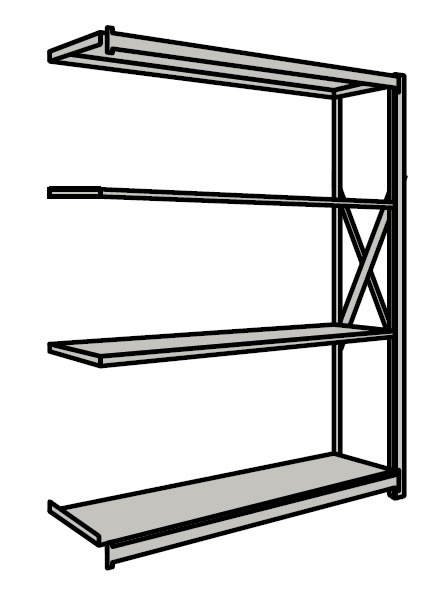 【直送品】 サカエ 重量棚ＮＲ型（１０００ｋｇ／段・連結・Ｈ１８１０ｍｍ・４段） NR-1744R (189172) 【特大・送料別】