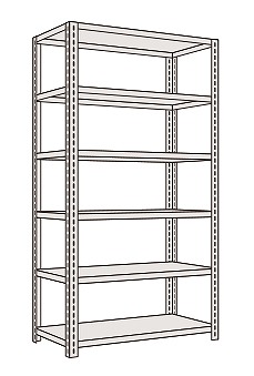 【直送品】 サカエ 開放型棚(120KG/段・高さ2100MM・6段タイプ) LF2726 (203726) 【特大・送料別】