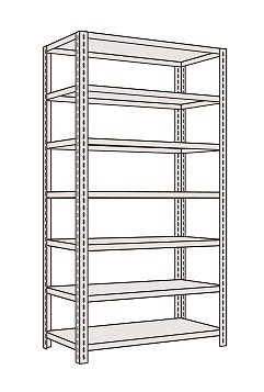 【直送品】 サカエ 開放型棚（１２０ｋｇ／段・高さ２４００ｍｍ・７段タイプ） L3117 (203828) 【特大・送料別】 :sakae 203828:部品屋さん