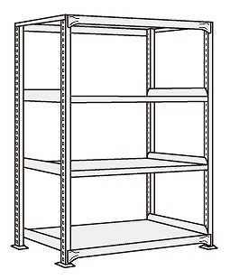 【直送品】 サカエ 中軽量棚ＮＥＷ型単体（２００ｋｇ／段・Ｈ１２００ｍｍ・４段） NEW 8114 (204665) 【特大・送料別】 :sakae 204665:部品屋さん