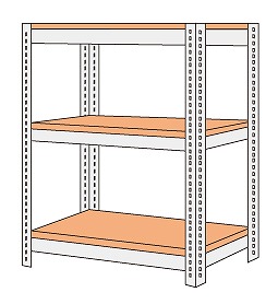 【直送品】 サカエ ボード棚（ボルト止めタイプ）（２００ｋｇ／段・３段タイプ） NBRW-8363 (204736) 【特大・送料別】