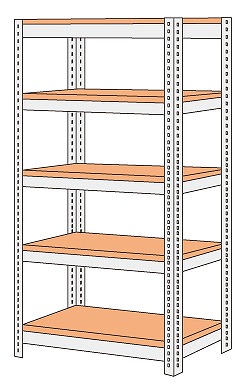 【直送品】 サカエ ボード棚(ボルト止めタイプ)(200KG/段・5段タイプ) NBRW-1525 (204773) 【特大・送料別】