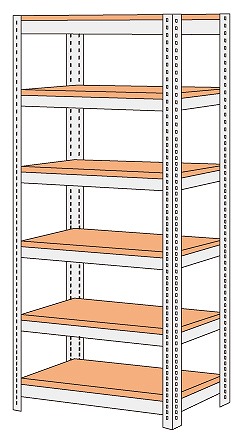 【直送品】 サカエ ボード棚(ボルト止めタイプ)(200KG/段・6段タイプ) NBRW-2526 (204797) 【特大・送料別】