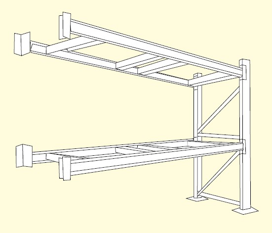 【直送品】 サカエ パレットラック（１０００kg／段・ビーム２段・Ｈ２１００ｍｍ） HW1-5262R (207115) 【特大・送料別】