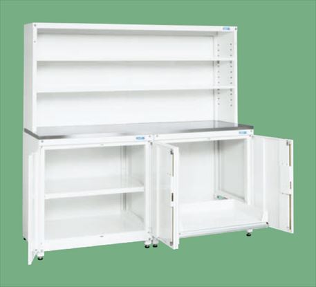 【直送品】 サカエ ニューピットイン ワーキング取り合わせ(細工物台手あい) PNH-RS18W (250579) 【大型】 キャビネット、サイドボード-テレビ台、キャビネット