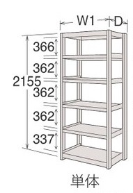 直送品】 サカエ ブリオハイシェルフ 8J76FG-ZK25 (268861) 【特大