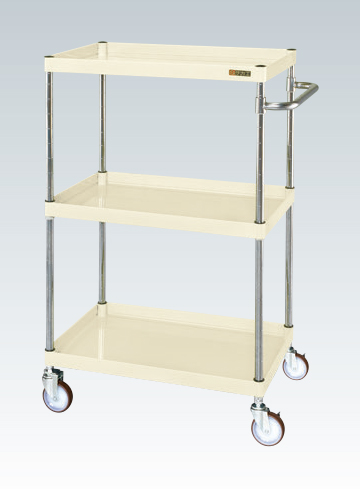 【直送品】 サカエ CSパールワゴン(中量タイプ・直進安定金具付) CSP-75123YNUI (322616) 【大型】