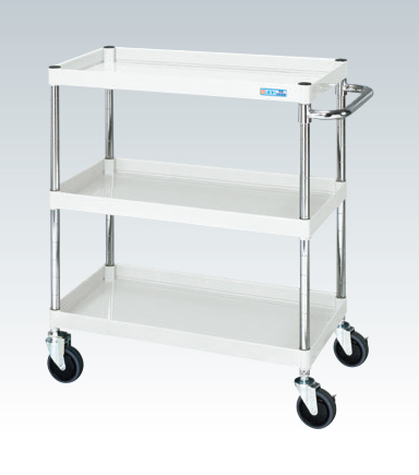 【直送品】 サカエ CSパールワゴン(中量タイプ・直進安定金具付) CSP-7583YSEW (323624) 【大型】