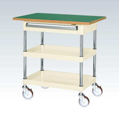 【直送品】 サカエ CSパールワゴン(中量タイプ・引出し・天板付) CSP-7582ATFNUI (324595) 【大型】