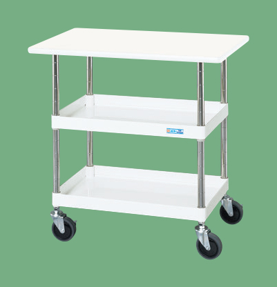 【直送品】 サカエ CSパール手押し車(中量手あい・天板付) CSP-7582VSEW (324673) 【大型】