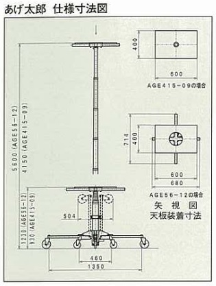 で送料無料 三陽機器 AGE56-12 空圧昇降式リフト(荷揚機) あげ太郎