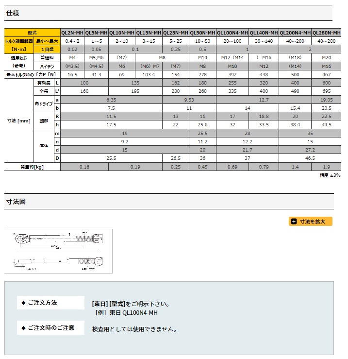 東日製作所 (TOHNICHI) シグナル式トルクレンチ CLMS5NX8D-MH 車