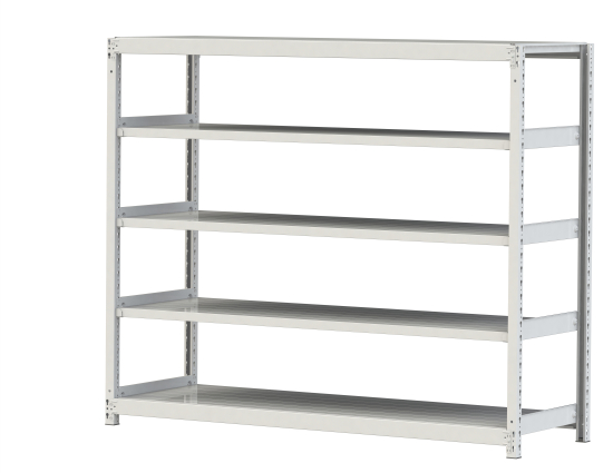 【直送品】 山金工業 ボルトレス軽中量ラック 200kg/段 単体 2S5660-5W 【大型】