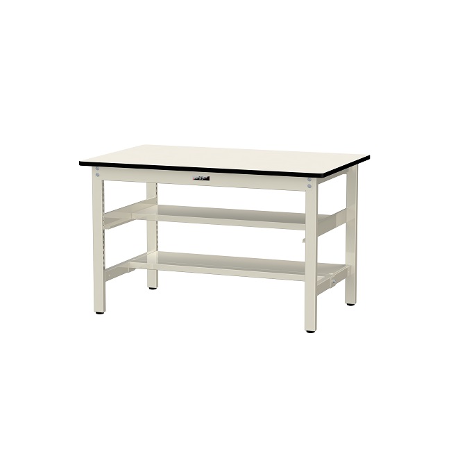 【直送品】 山金工業 ワークテーブル500シリーズ 固定式 中間+足元半面棚板付 SJR-1275TS1-II 【大型】