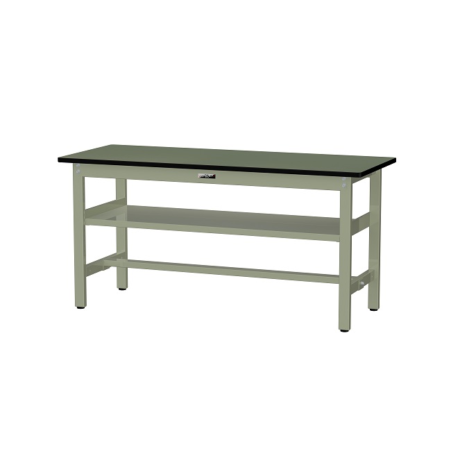 【直送品】 山金工業 ワークテーブル500シリーズ 固定式 中間全面棚板付 SJR-1560S2-GG 【大型】