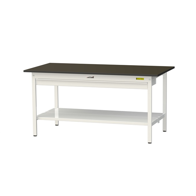 【直送品】 山金工業 実験台 指紋レスメラミン天板 ワイド引出し付 H740 SLM-1575WTT-BRW 【大型】