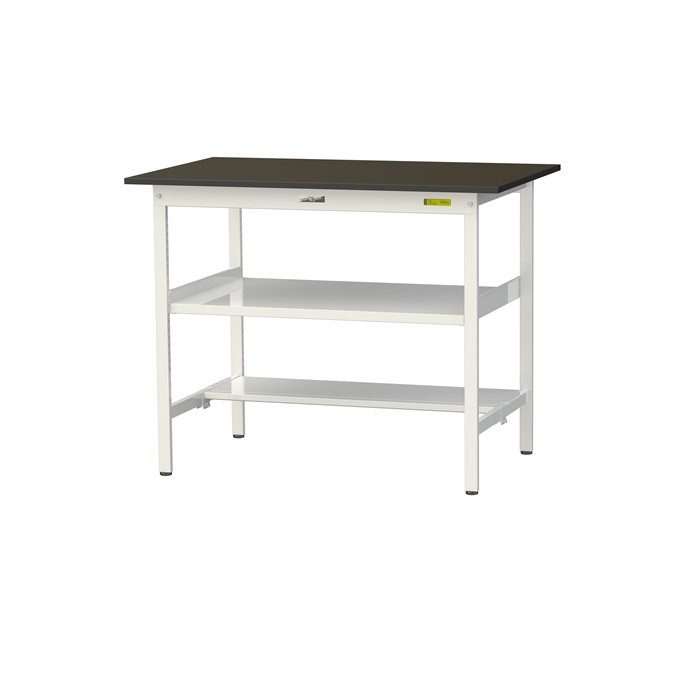【直送品】 山金工業 実験台 指紋レスメラミン天板 中間棚板付 H950 SLMH-1275TF-BRW 【大型】