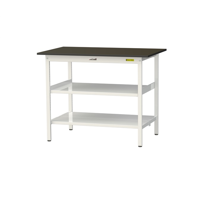 【直送品】 山金工業 実験台 指紋レスメラミン天板 中間棚板付 H950 SLMH-1275TTF-BRW 【大型】
