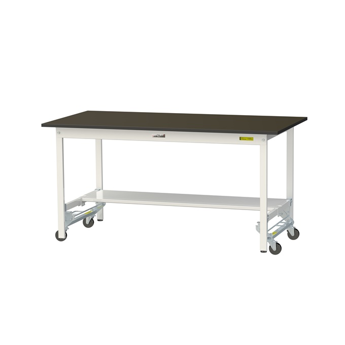 【直送品】 山金工業 実験台 指紋レスメラミン天板　ワンタッチ移動タイプ SLMU-1575T-BRW 【大型】