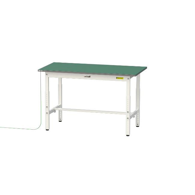 【直送品】 山金工業 ワークテーブル150シリーズ 導電性ゴムマット貼りタイプ 高さ調整タイプ SUPEA-1260-WW 【大型】