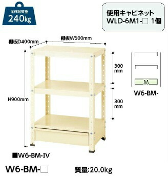 【直送品】 山金工業 ワゴン W6-BM-IV 【大型】