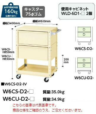 【直送品】 山金工業 スペシャルワゴン W6CU-D2-G 【大型】